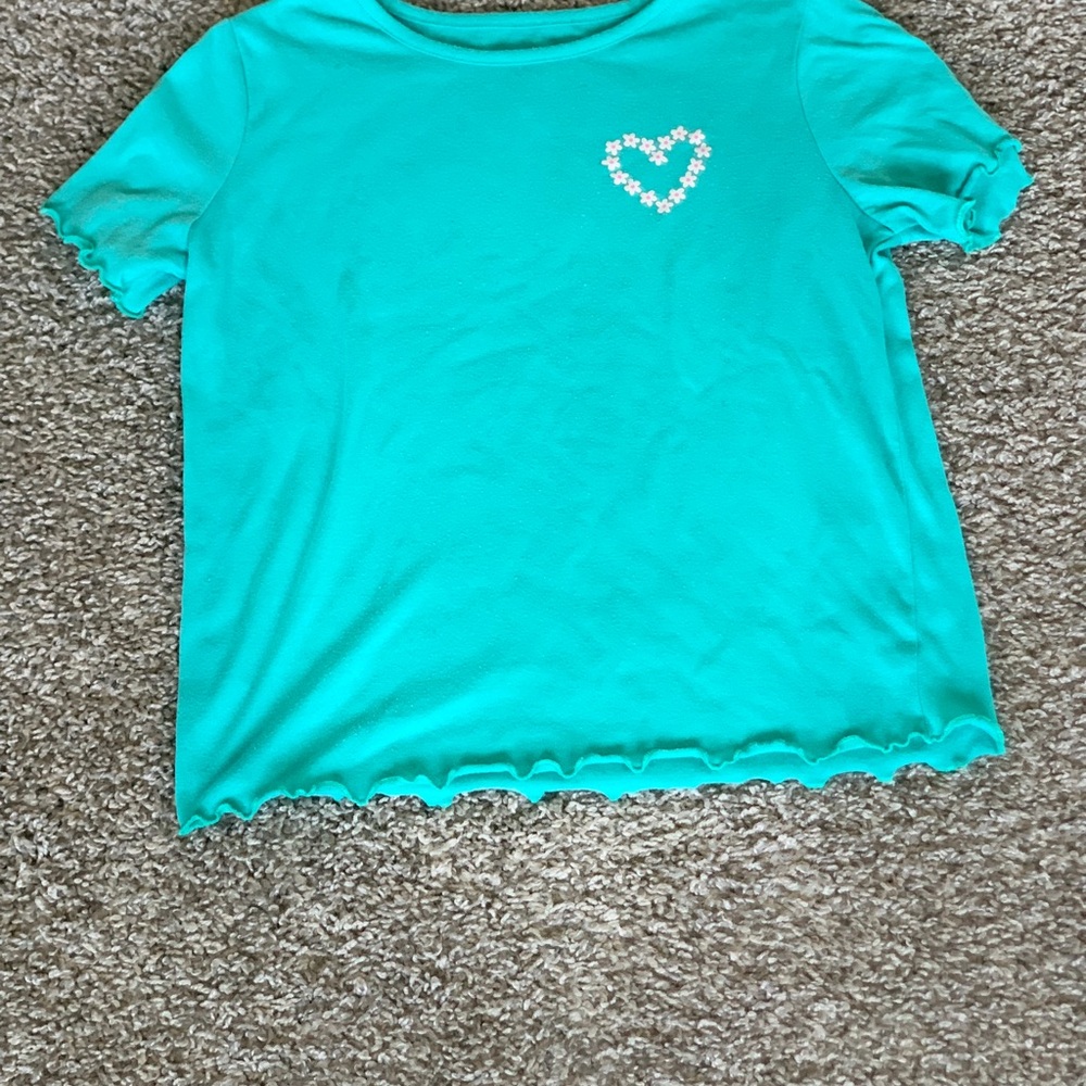 Cat & Jack Tween Girl Teal Graphic Tee